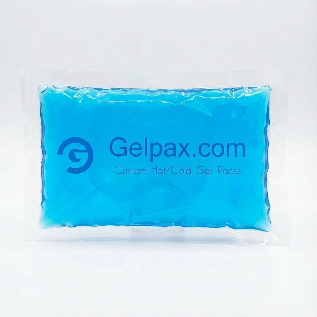3x5" Custom Promotional Hot & Cold Gel Ice Packs – Bulk for Dental, Medical & Aesthetic Practices in blue gel color