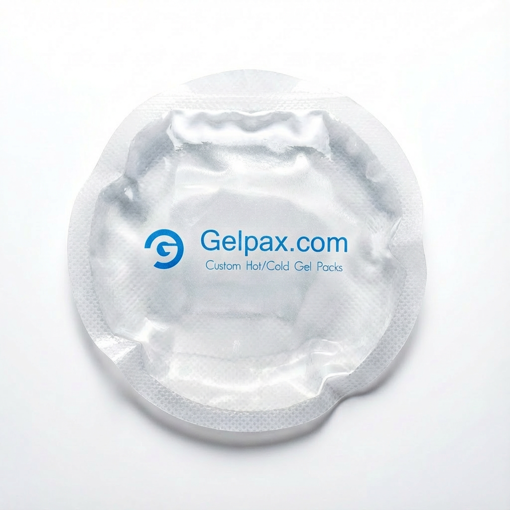 4-inch round clear gel ice pack with custom logo printing